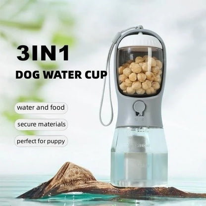 Dog Water Cup Drinking Food Garbage Bag Three-In-One Portable Small Multi-Functional Pet Cups Pets Supplies