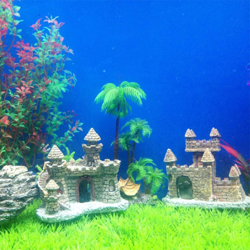 Artificial World of Tanks Stone-Island Resin Castle Aquarium Landscape Ornament Aquarium Decorations for the Fish Tank Statue