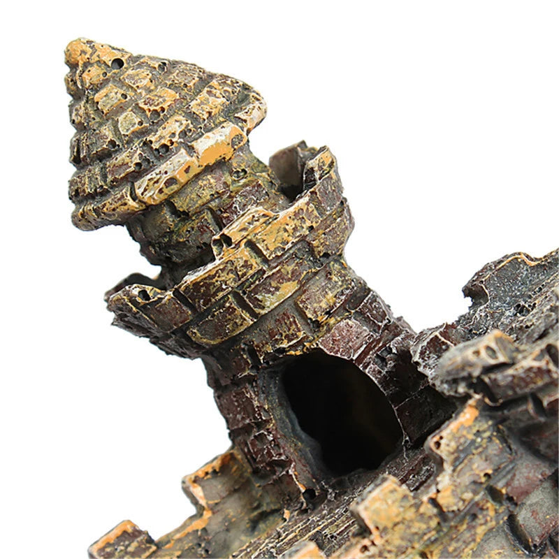 Artificial World of Tanks Stone-Island Resin Castle Aquarium Landscape Ornament Aquarium Decorations for the Fish Tank Statue