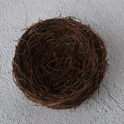 1PC New Fashion Cute Handmade Vine Brown Bird Nest House Nature Craft Holiday Home Decoration Gift 6,8,10,12Cm