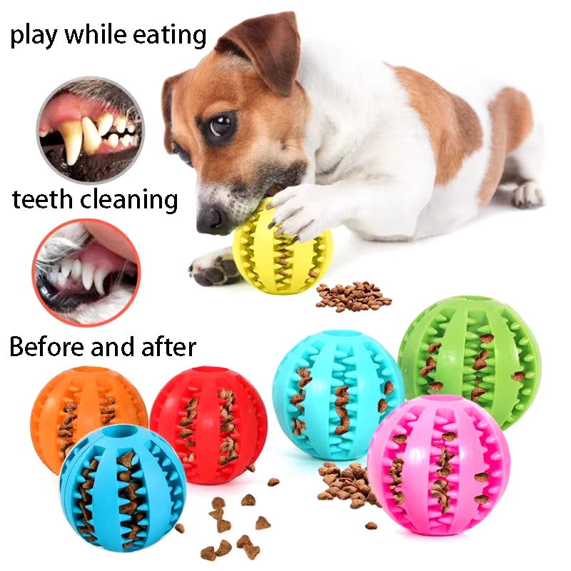 Natural Rubber Pet Dog Toys Dog Chew Toys Tooth Cleaning Treat Ball Extra-Tough Interactive Elasticity Ball5Cm for Pet Products