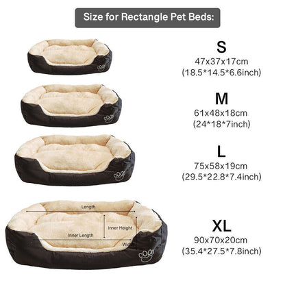 Pet Dog Bed Cat Beds Luxury Soft Washable Puppy Cushion Warm Pet Basket-S M L XL