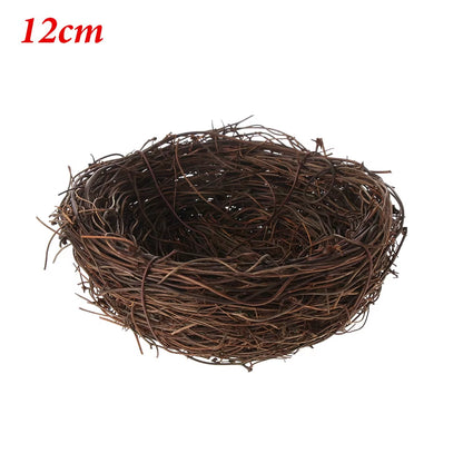 1PC New Fashion Cute Handmade Vine Brown Bird Nest House Nature Craft Holiday Home Decoration Gift 6,8,10,12Cm