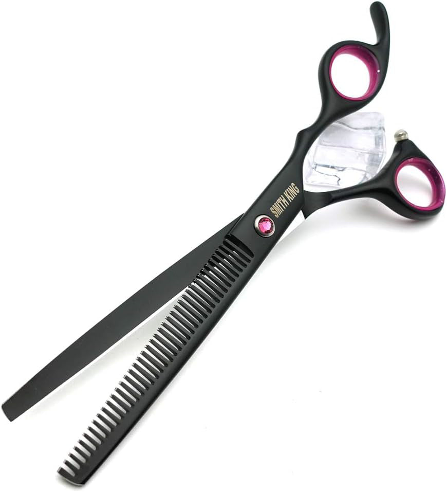 Professional Dog Grooming Scissors Set 7" Straight Thinning Curved Chunkers