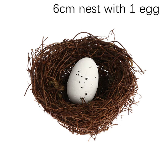 1PC New Fashion Cute Handmade Vine Brown Bird Nest House Nature Craft Holiday Home Decoration Gift 6,8,10,12Cm