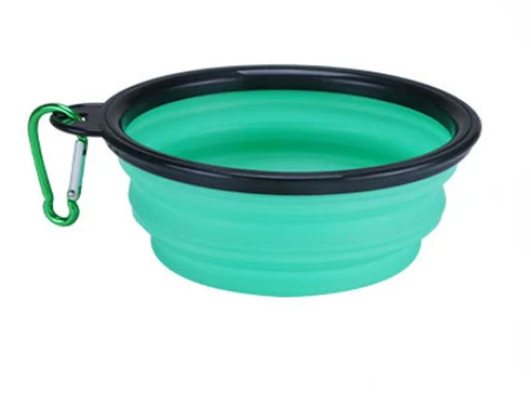 Collapsible Pet Silicone Dog Food Water Bowl Outdoor Camping Travel Portable Folding Supplies Dishes with Carabiner