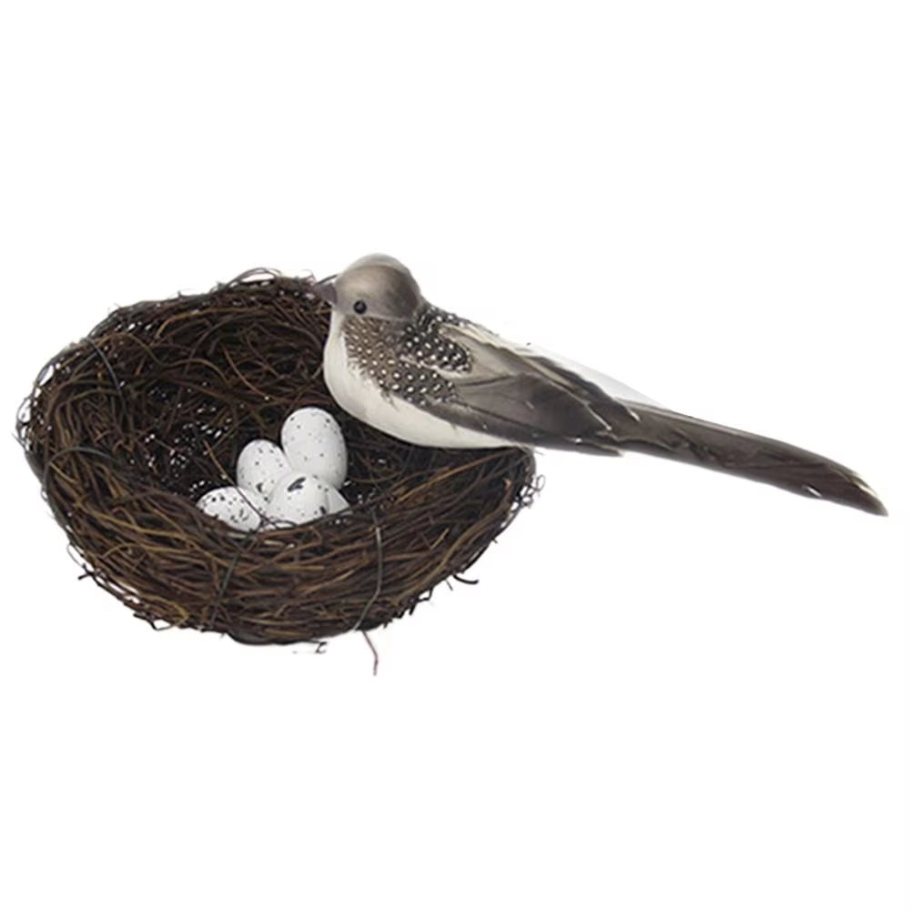 1PC New Fashion Cute Handmade Vine Brown Bird Nest House Nature Craft Holiday Home Decoration Gift 6,8,10,12Cm