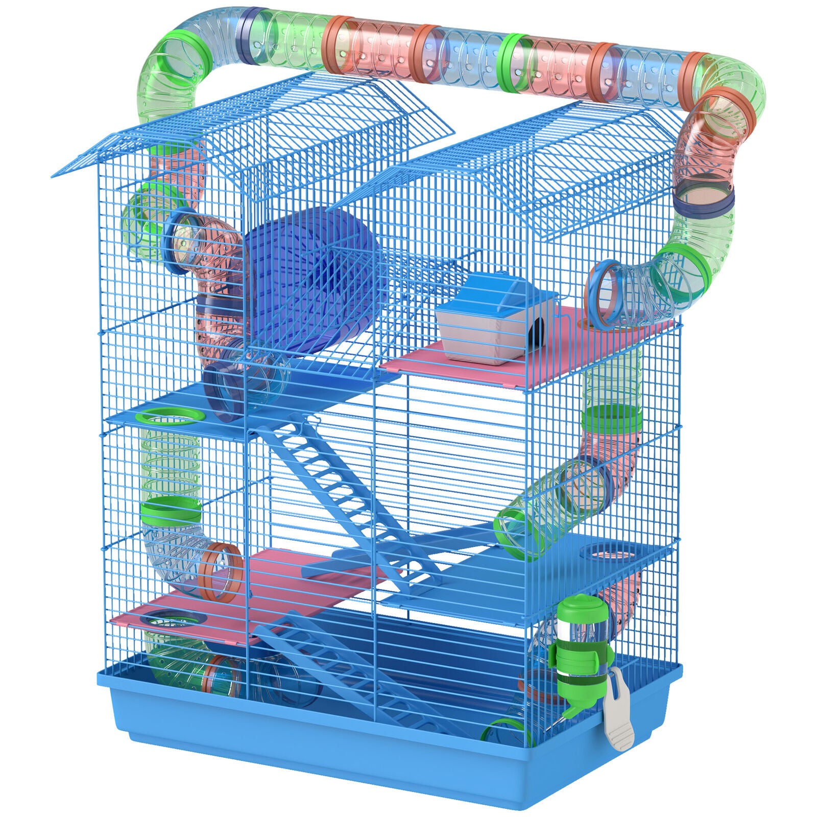 5 Tiers Hamster Cage Small Animal Travel Carrier Habitat with Accessories