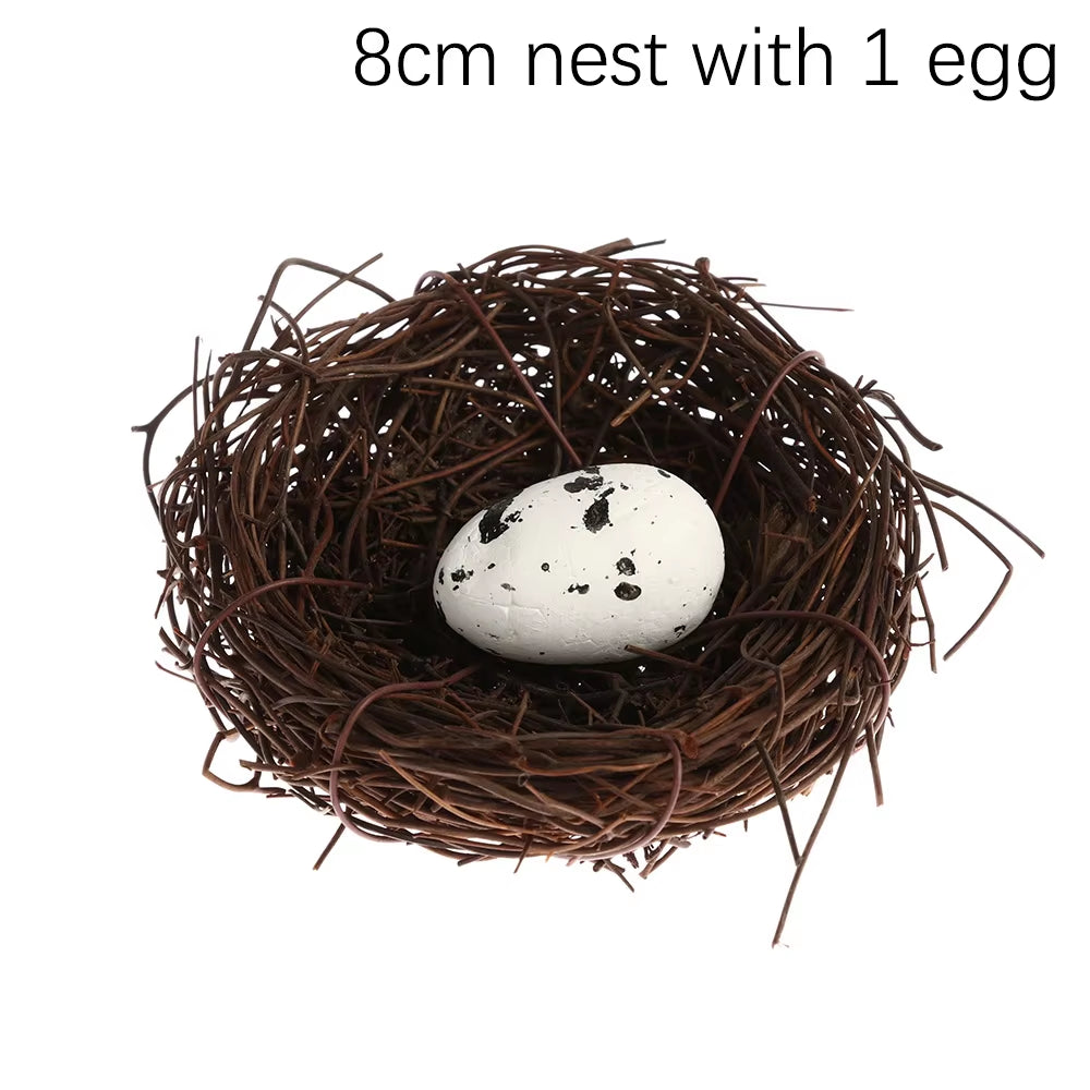 1PC New Fashion Cute Handmade Vine Brown Bird Nest House Nature Craft Holiday Home Decoration Gift 6,8,10,12Cm