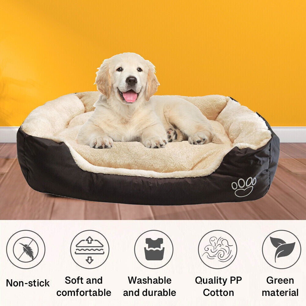 Pet Dog Bed Cat Beds Luxury Soft Washable Puppy Cushion Warm Pet Basket-S M L XL