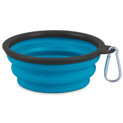 Collapsible Pet Silicone Dog Food Water Bowl Outdoor Camping Travel Portable Folding Supplies Dishes with Carabiner