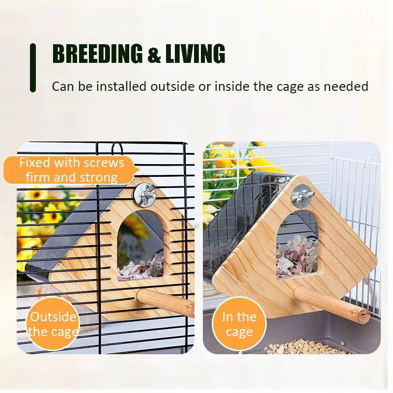 Transparent Bird Nest Breeding Box Cage Arakeet Nesting Box Acrylic Parrot Breeding House Bird Hanging Nest Birdcage Accessories