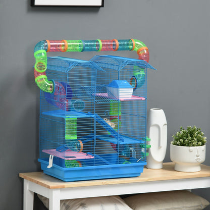 5 Tiers Hamster Cage Small Animal Travel Carrier Habitat with Accessories