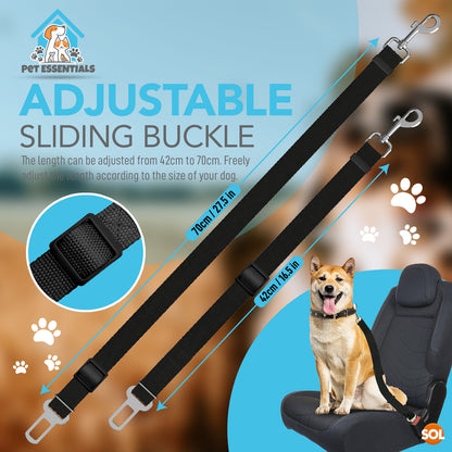 Pet Dog SEAT BELT Adjustable Travel Car Safety Harnesses Lead Restraint Strap