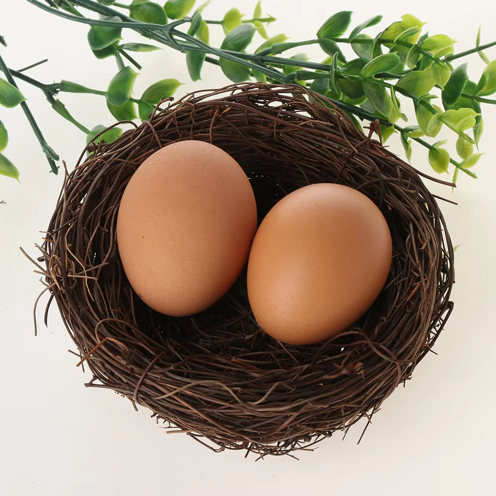 1PC New Fashion Cute Handmade Vine Brown Bird Nest House Nature Craft Holiday Home Decoration Gift 6,8,10,12Cm