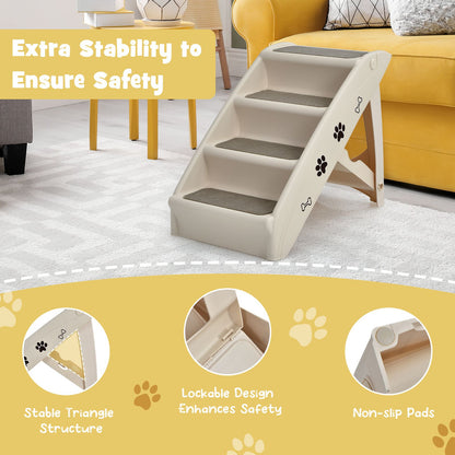 4-Step Pet Stairs with Non-Slip Foot Pads