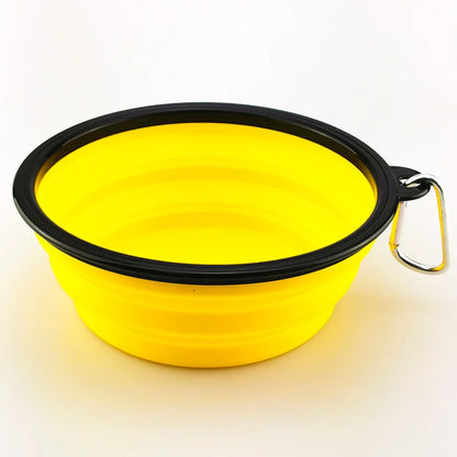 Collapsible Pet Silicone Dog Food Water Bowl Outdoor Camping Travel Portable Folding Supplies Dishes with Carabiner