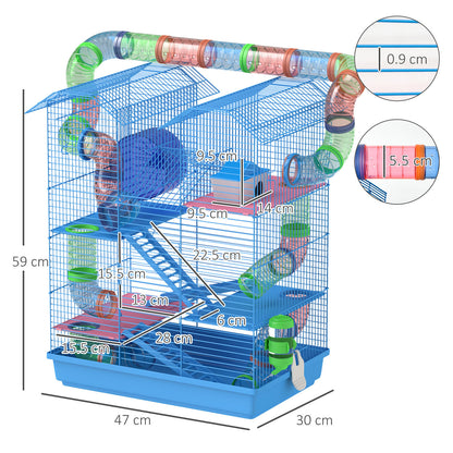 5 Tiers Hamster Cage Small Animal Travel Carrier Habitat with Accessories