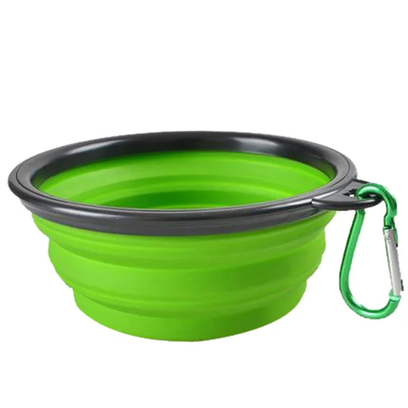 Collapsible Pet Silicone Dog Food Water Bowl Outdoor Camping Travel Portable Folding Supplies Dishes with Carabiner