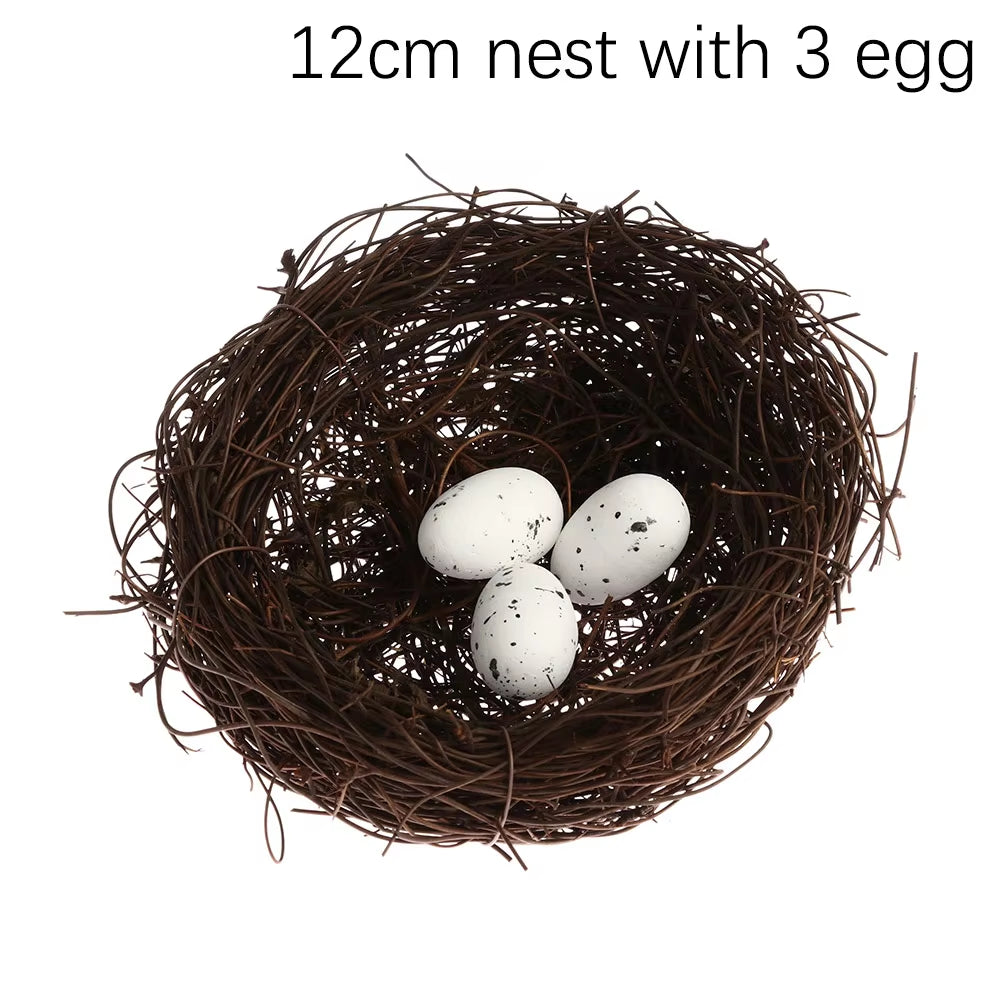 1PC New Fashion Cute Handmade Vine Brown Bird Nest House Nature Craft Holiday Home Decoration Gift 6,8,10,12Cm