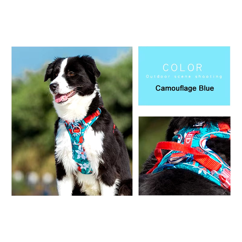 Pet Dog Harness Camouflage Reflective Nylon Dog Harness Special Edition Easy to Adjust TLH5653