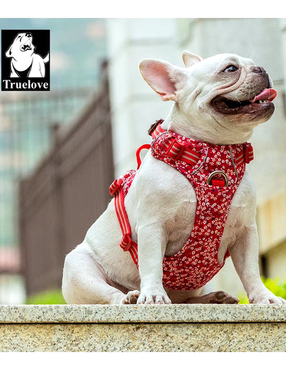 Pet Dog Harness Floral No Pull Cotton Fabric Breathable and Reflective Soft for Big Medium Small Adjustable Vesttlh5655