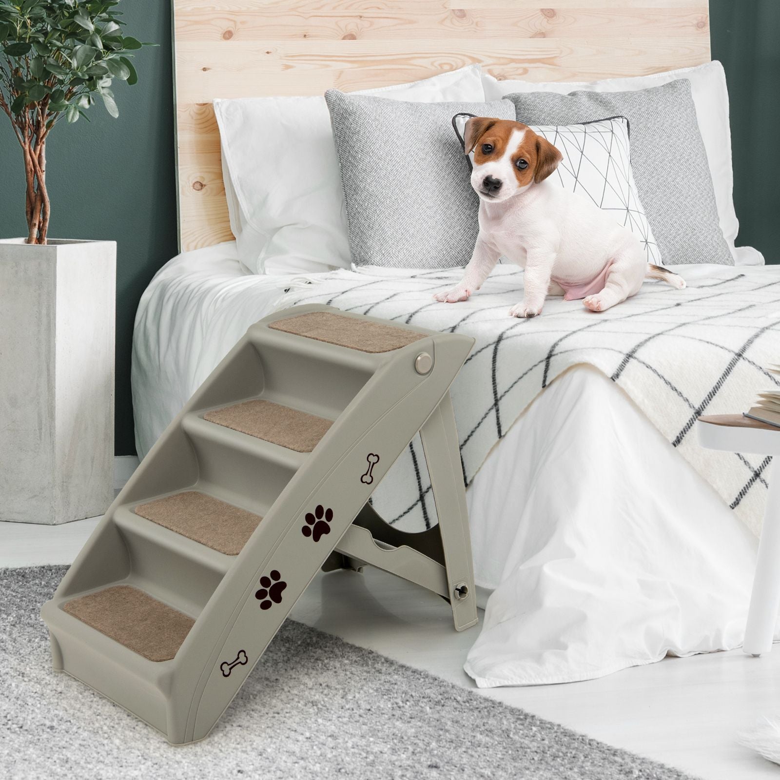 4-Step Pet Stairs with Non-Slip Foot Pads