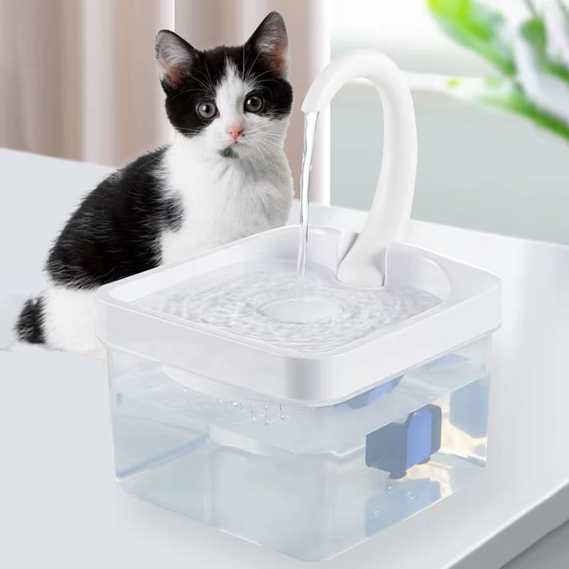 New 2L Pet Cat Water Fountain USB Automatic Dog Drinking Fountain with LED Light Drinker Feeder Pet Drinking Fountain Dispenser