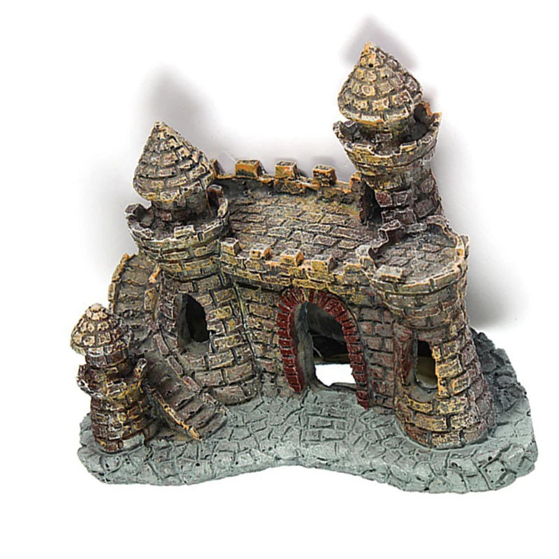 Artificial World of Tanks Stone-Island Resin Castle Aquarium Landscape Ornament Aquarium Decorations for the Fish Tank Statue