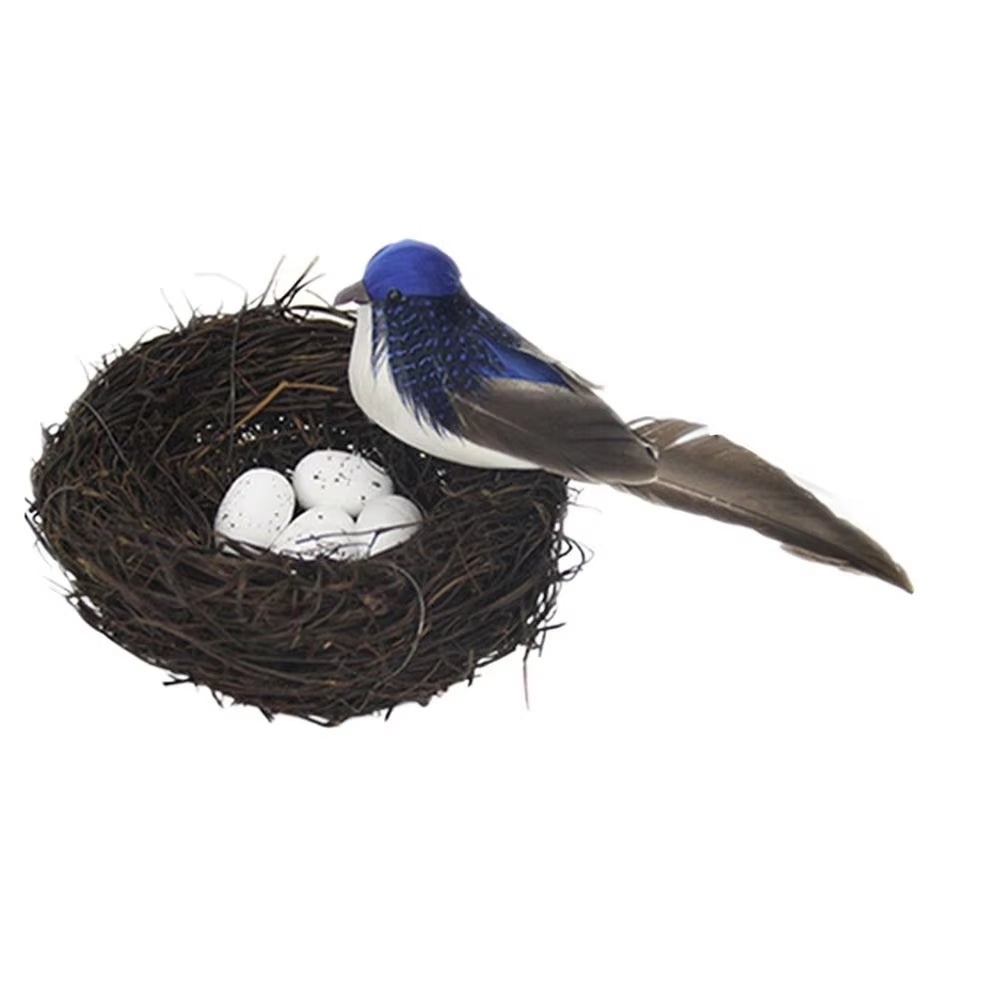 1PC New Fashion Cute Handmade Vine Brown Bird Nest House Nature Craft Holiday Home Decoration Gift 6,8,10,12Cm