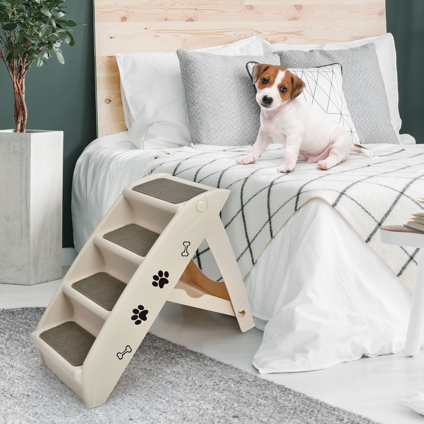 4-Step Pet Stairs with Non-Slip Foot Pads