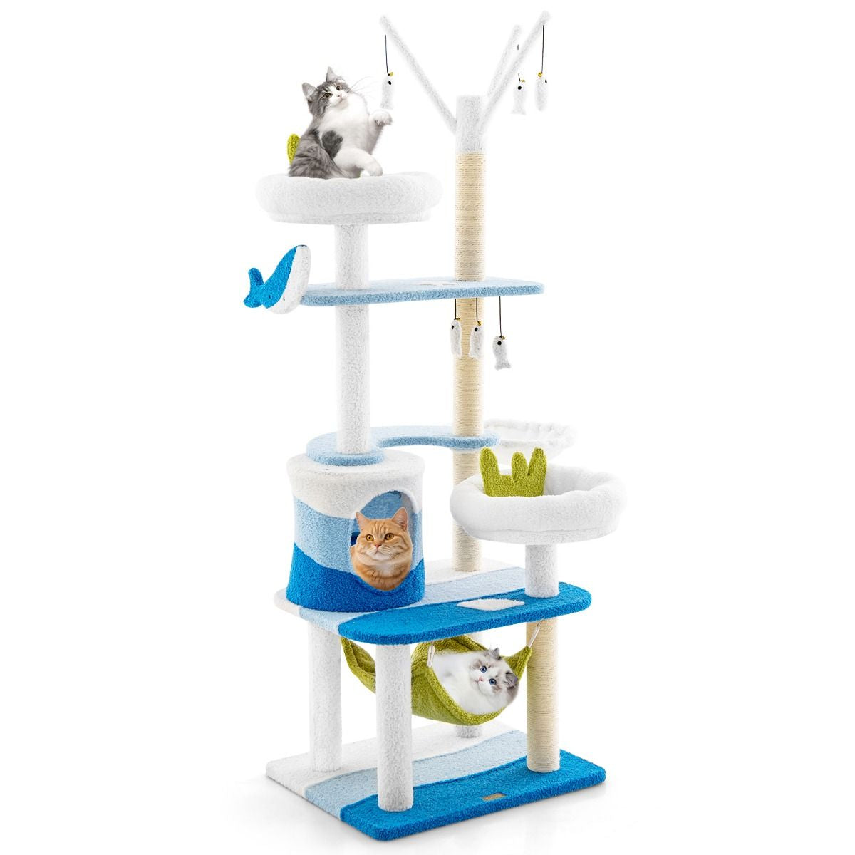 Multi-Level Cat Tower with Sisal Covered Scratching Posts