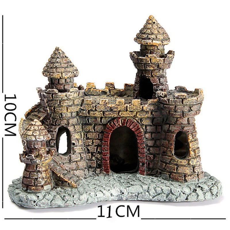 Artificial World of Tanks Stone-Island Resin Castle Aquarium Landscape Ornament Aquarium Decorations for the Fish Tank Statue