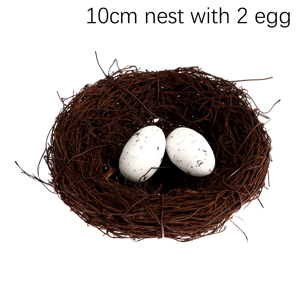 1PC New Fashion Cute Handmade Vine Brown Bird Nest House Nature Craft Holiday Home Decoration Gift 6,8,10,12Cm