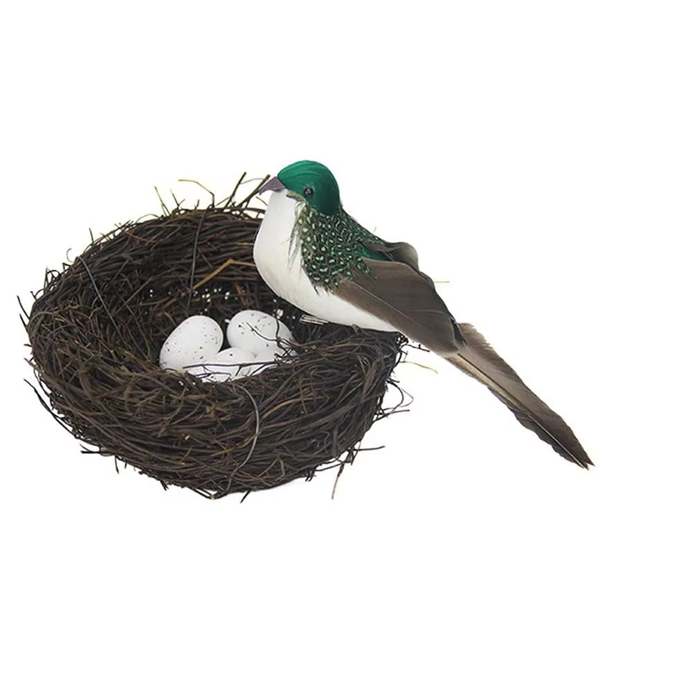 1PC New Fashion Cute Handmade Vine Brown Bird Nest House Nature Craft Holiday Home Decoration Gift 6,8,10,12Cm